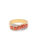 Faceted Orange Sapphire Gold Plated Sterling Silver Ring