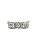 Faceted Green Sapphire Sterling Silver Ring