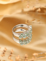 Faceted Green Sapphire Sterling Silver Ring