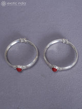 Set of Two Silver Ganesha Carved Muga Bangles from Nepal