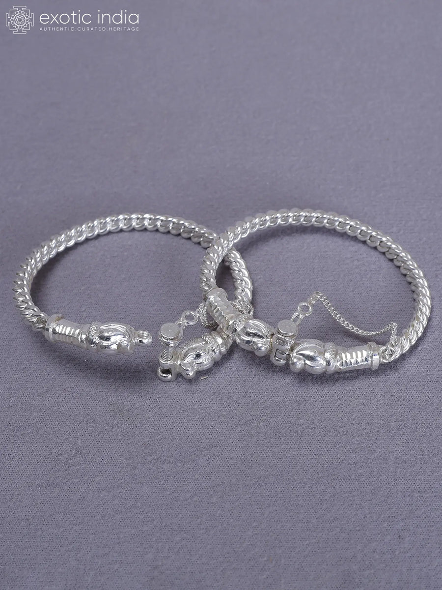Set of Two Pure Silver Nepalese Bala Bangles