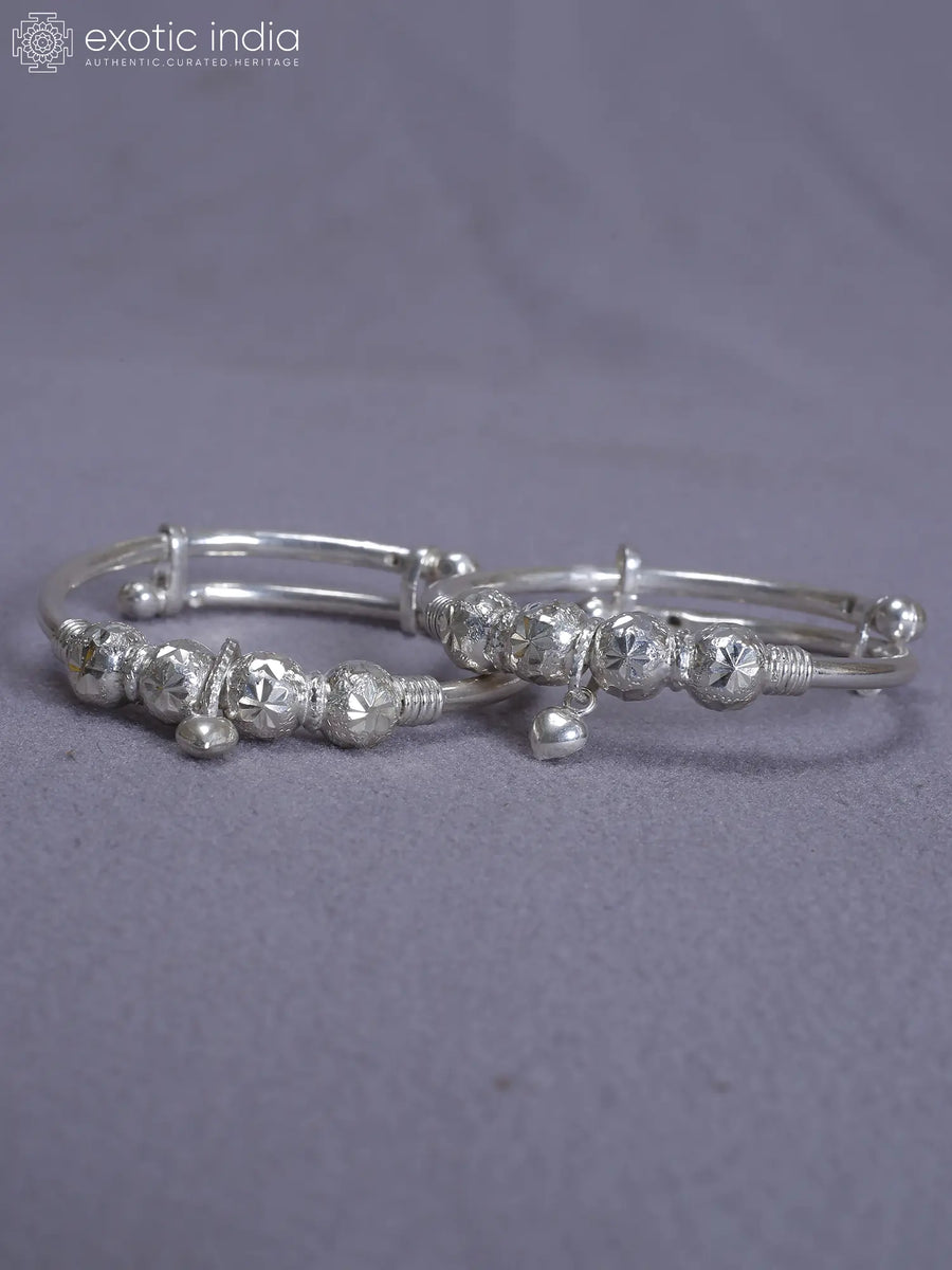 Engraved Pure Silver Bala Necklace from Nepal