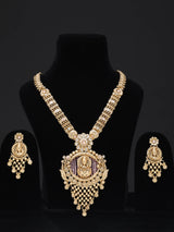 Lord Shiva Copper Long Necklace Set with Earrings