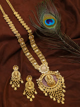 Lord Shiva Copper Long Necklace Set with Earrings
