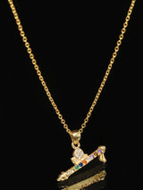 Murli Motif Multi Gemstone Sterling Silver Pendant