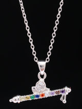 Murli Motif Multi Gemstone Sterling Silver Pendant
