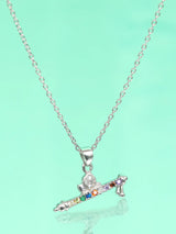 Murli Motif Multi Gemstone Sterling Silver Pendant