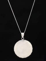 Hand-Painted Goddess Saraswati Sterling Silver Pendant