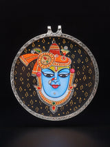 Shrinathji Hand-Painted Sterling Silver Pendant