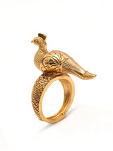 Brass Peacock Figurine Ring