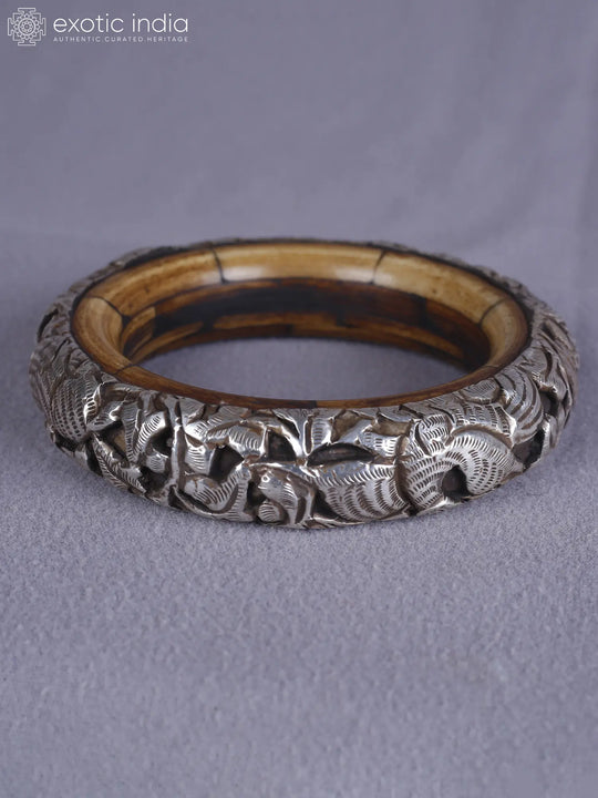 Engraved Sterling Silver Bangles from Nepal