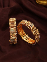 Rajwadi Elephant Motif Openable Brass Bangle Pair