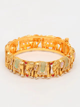 Rajwadi Elephant Motif Openable Brass Bangle Pair