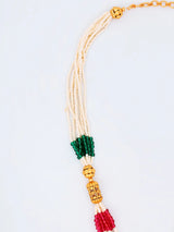Ganesha Stone Studded Beaded Necklace Set with Earrings