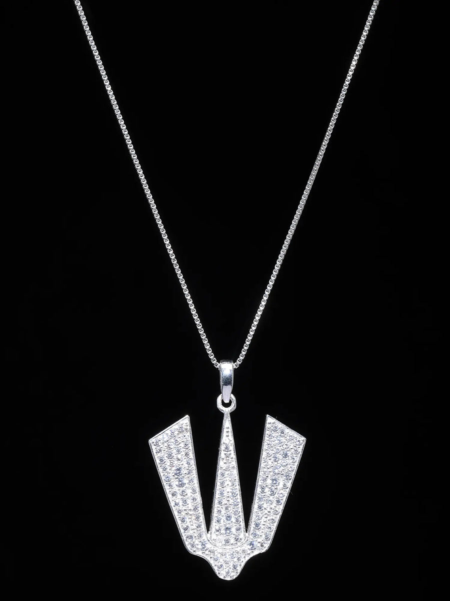Tirupati Balaji Tilak Cubic Zirconia Sterling Silver Pendant