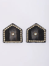 Handloom Sambalpuri Fabric and MDF Black Necklace Set with Earrings