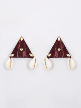 Sambalpuri Fabric and Shell Necklace and Earrings Set