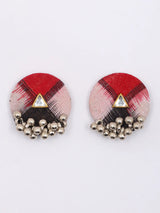 Sambalpuri Fabric and Bead Choker and Earrings Set