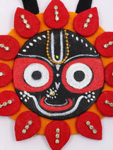 Handpainted Jagannath Ji Sambalpuri Fabric Necklace Set with Earrings