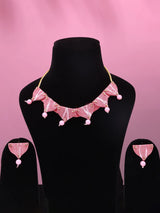 Sambalpuri Fabric and Bead Drop Choker and Earrings Set