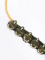 Sambalpuri Fabric and Stone Studded Choker and Earrings Set