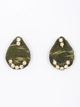 Sambalpuri Fabric and Stone Studded Choker and Earrings Set