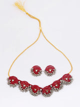 Sambalpuri Fabric and MDF Choker and Earrings Set