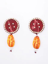 Sambalpuri Fabric and MDF Red Choker and Earrings Set