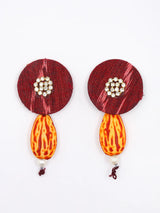 Sambalpuri Fabric and Stone Choker and Earrings Set