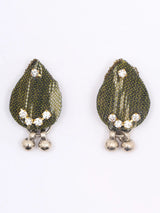 Sambalpuri Fabric and Stone Choker Set with Dangling Earrings