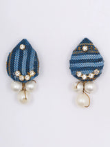 Sambalpuri Fabric and Stone Beaded Choker Set with Earrings