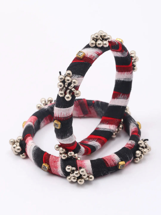 Sambalpuri Fabric and Ghungroo Pair of Bangles