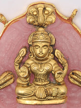 Temple Goddess Lakshmi Brass Pendant with Dangling Beads