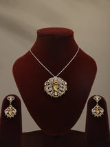 Kundan Studded Lord Krishna Pendant Set with Earrings