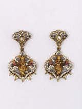 Kundan Studded Lord Krishna Pendant Set with Earrings