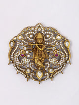 Kundan Studded Lord Krishna Pendant Set with Earrings