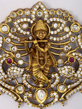 Kundan Studded Lord Krishna Pendant Set with Earrings