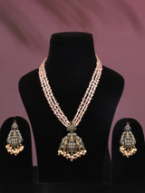 Gajalakshmi Beaded Three Strand Necklace and Earrings Set