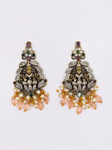 Gajalakshmi Beaded Three Strand Necklace and Earrings Set