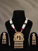 Radha Krishna Beaded Multi Strand Necklace and Earring Set