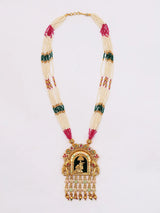 Radha Krishna Beaded Multi Strand Necklace and Earring Set