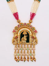 Radha Krishna Beaded Multi Strand Necklace and Earring Set