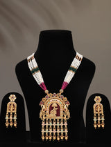 Radha Krishna Beaded Multi Strand Necklace and Earring Set