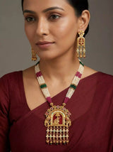 Radha Krishna Beaded Multi Strand Necklace and Earring Set
