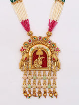 Radha Krishna Beaded Multi Strand Necklace and Earring Set