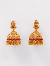 Goddess Lakshmi Temple Brass Necklace Set with Earrings