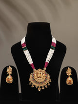 Radha Krishna Multi Strand Brass Necklace and Earrings Set