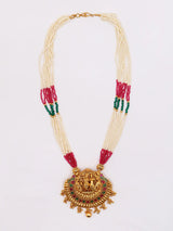 Radha Krishna Multi Strand Brass Necklace and Earrings Set