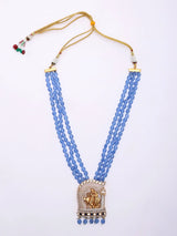 Kundan Radha Krishna Multi Strand Long Necklace Set with Earrings