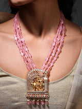 Kundan Radha Krishna Multi Strand Long Necklace Set with Earrings